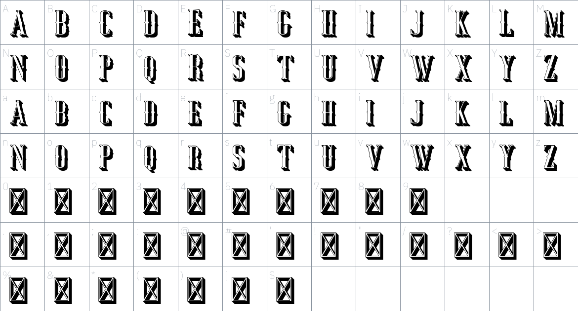 Jocker font Character Map