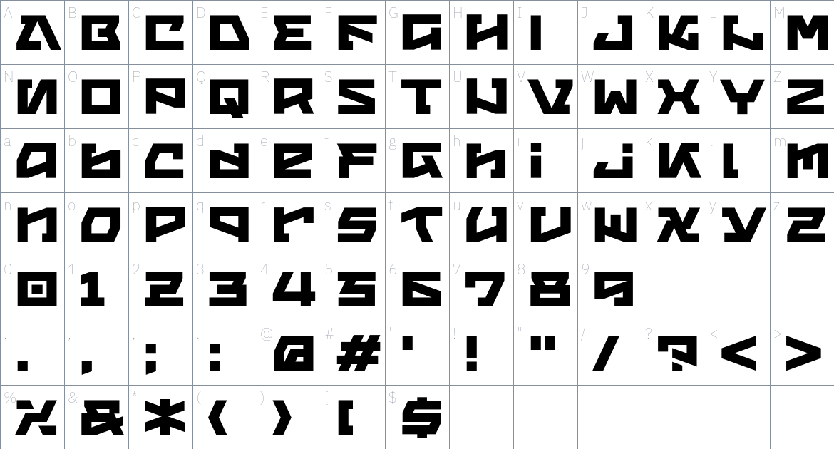 Kounstruct Font font Character Map