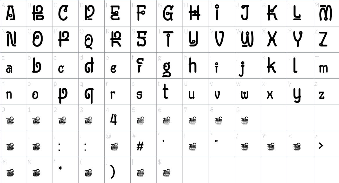 BIMOEN Trial font Character Map