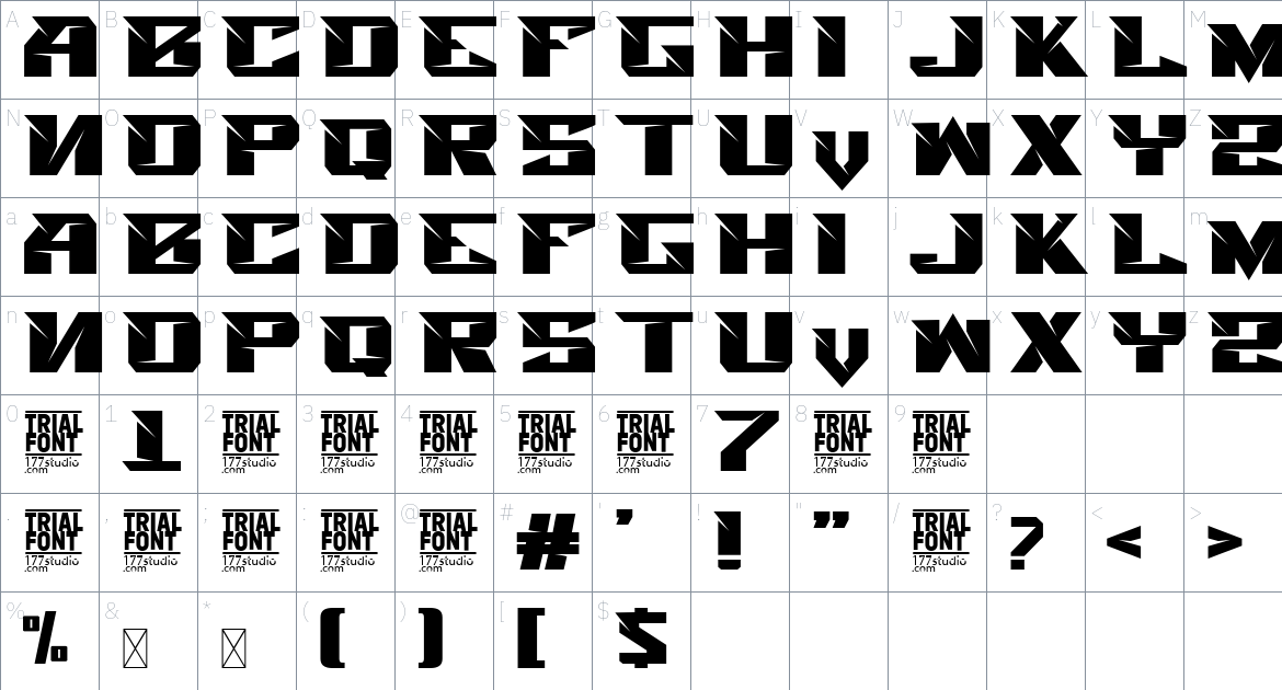 Great Sport font Character Map