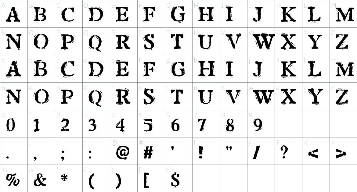 Showthat Font font Character Map