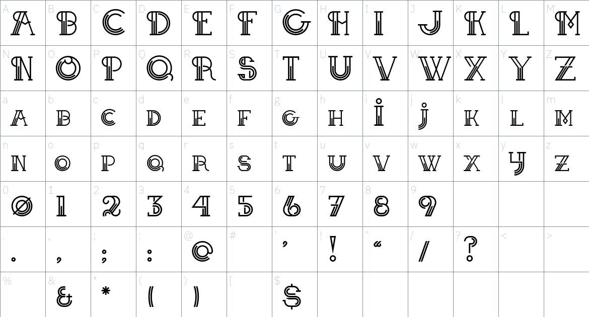 Sailorette Font font Character Map