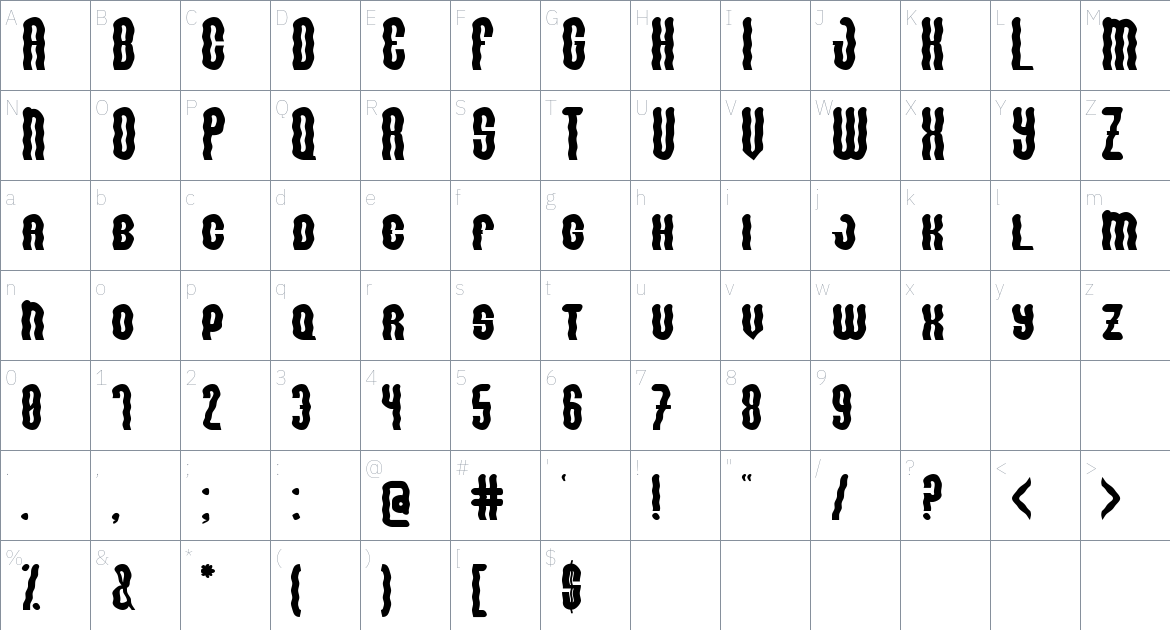 Lonely Ghost Font font Character Map