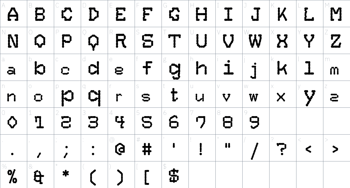 Sector Mono Font font Character Map