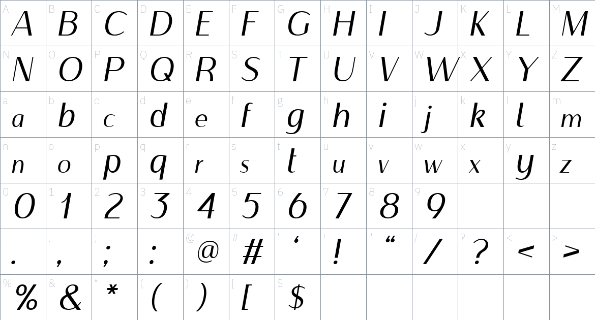 Ashfiana Font font Character Map