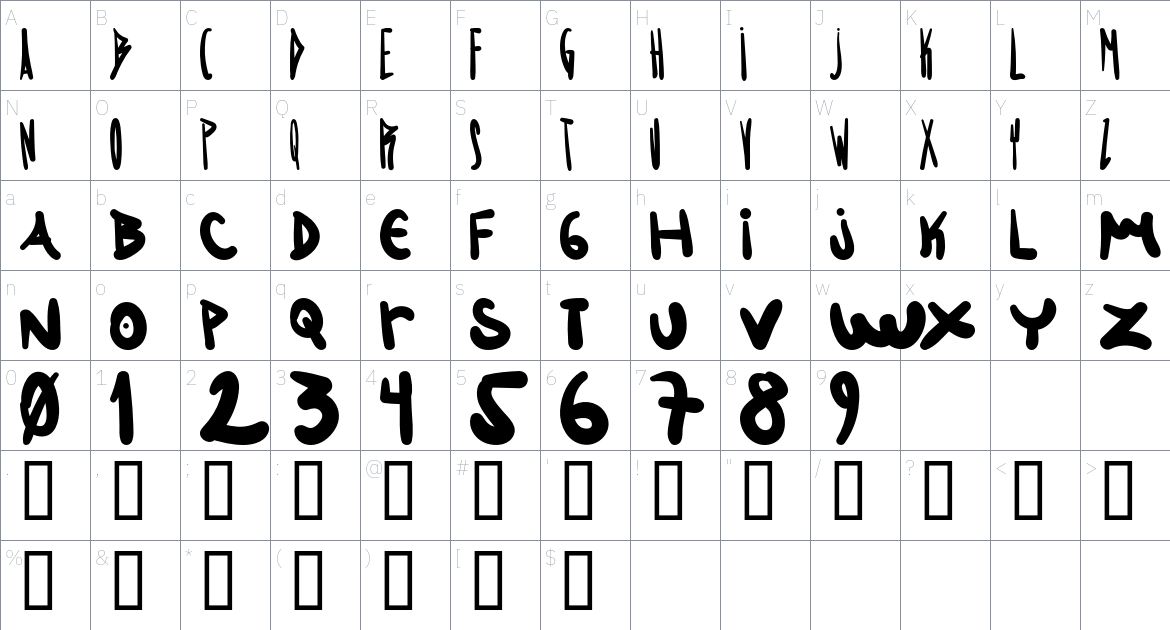 Flacucho Font font Character Map