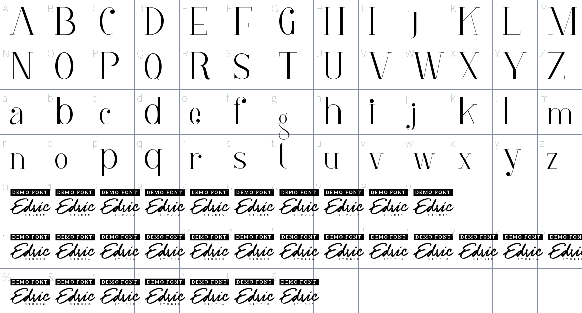 Magic Florist font Character Map