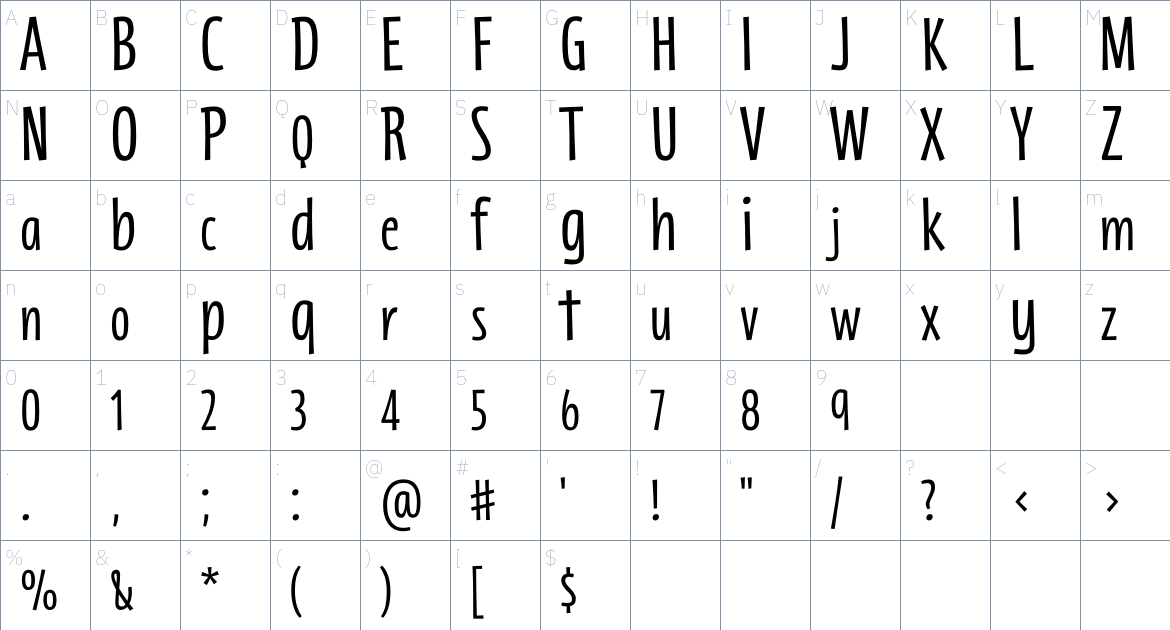 Catastrophic Consequences font Character Map