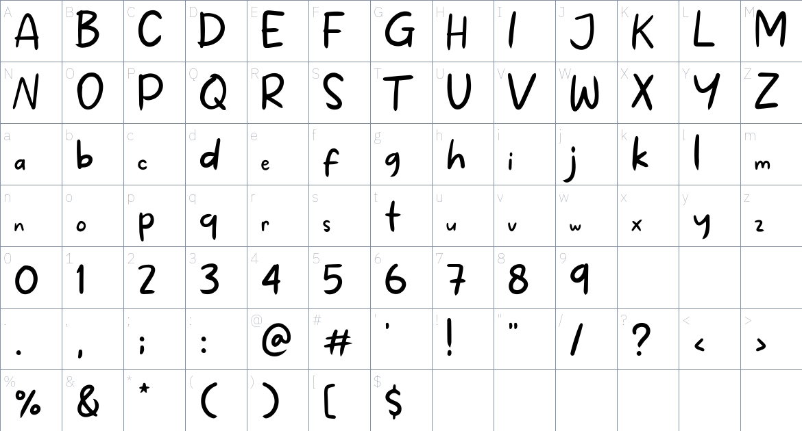 Makan Hati Font font Character Map