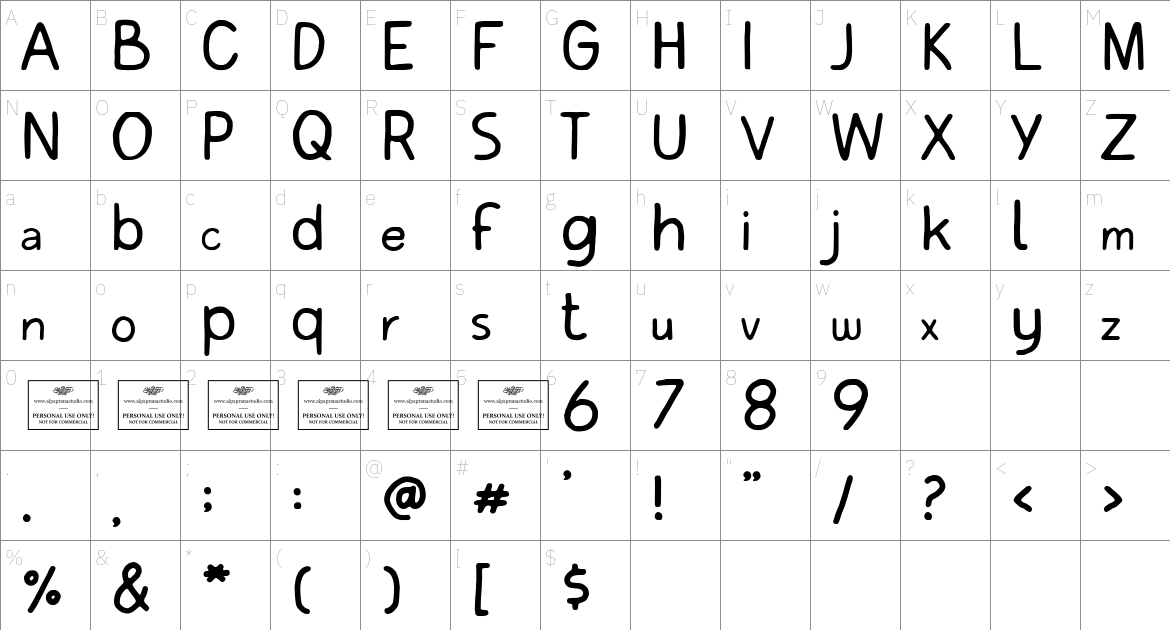 Rathskeller font Character Map