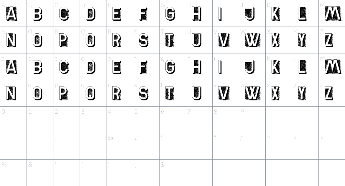 Refait font Character Map