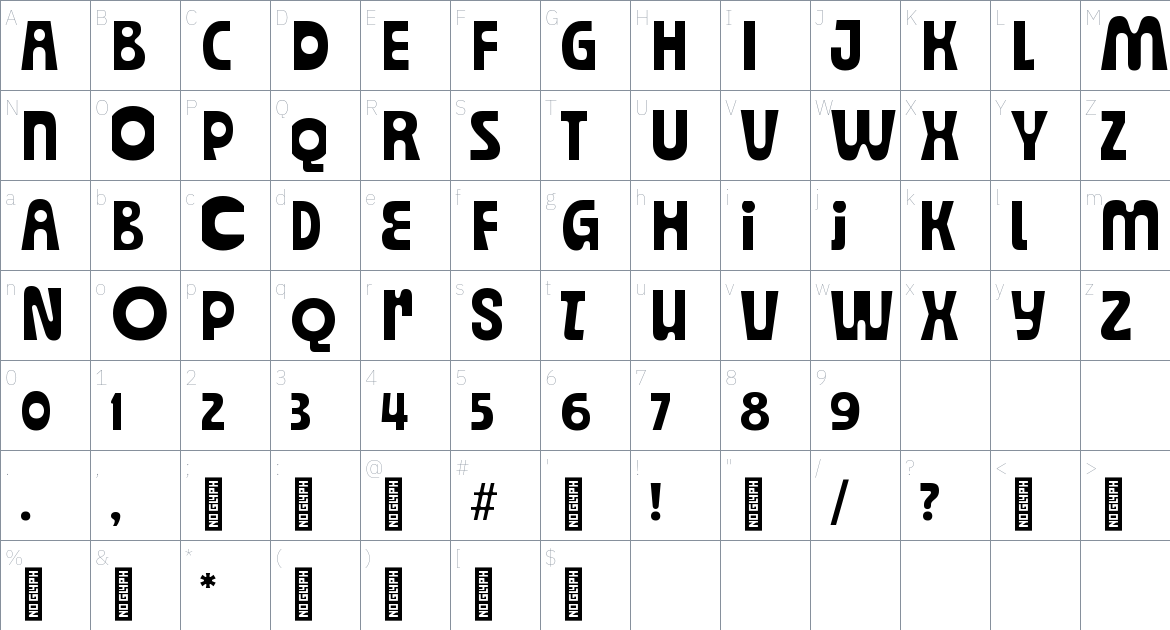 SG Ardio Font font Character Map