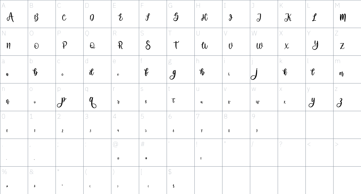 Magic Christmas font Character Map