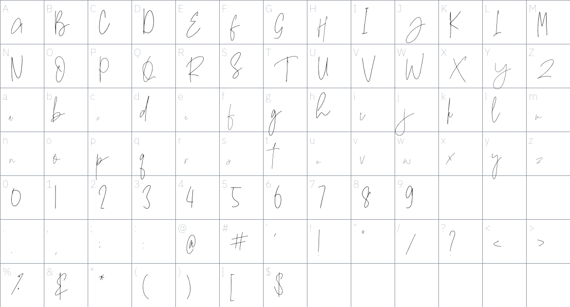 Jello Chlour font Character Map