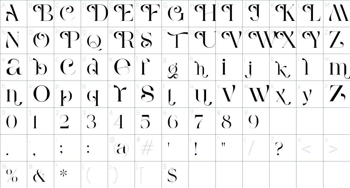 Citation font Character Map