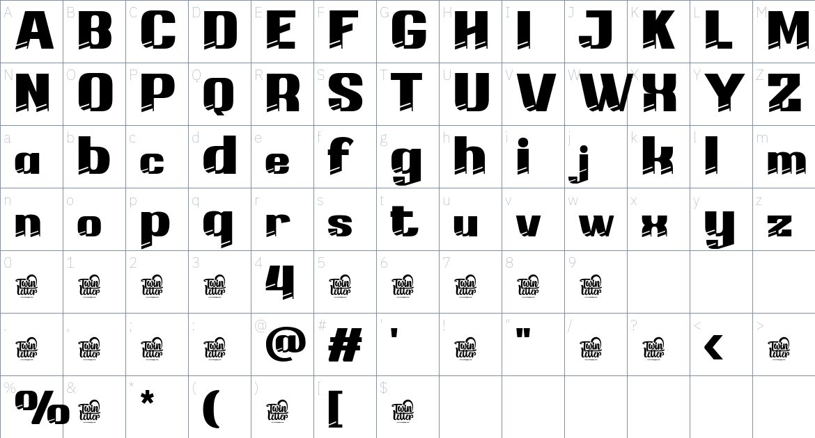 Athewe font Character Map