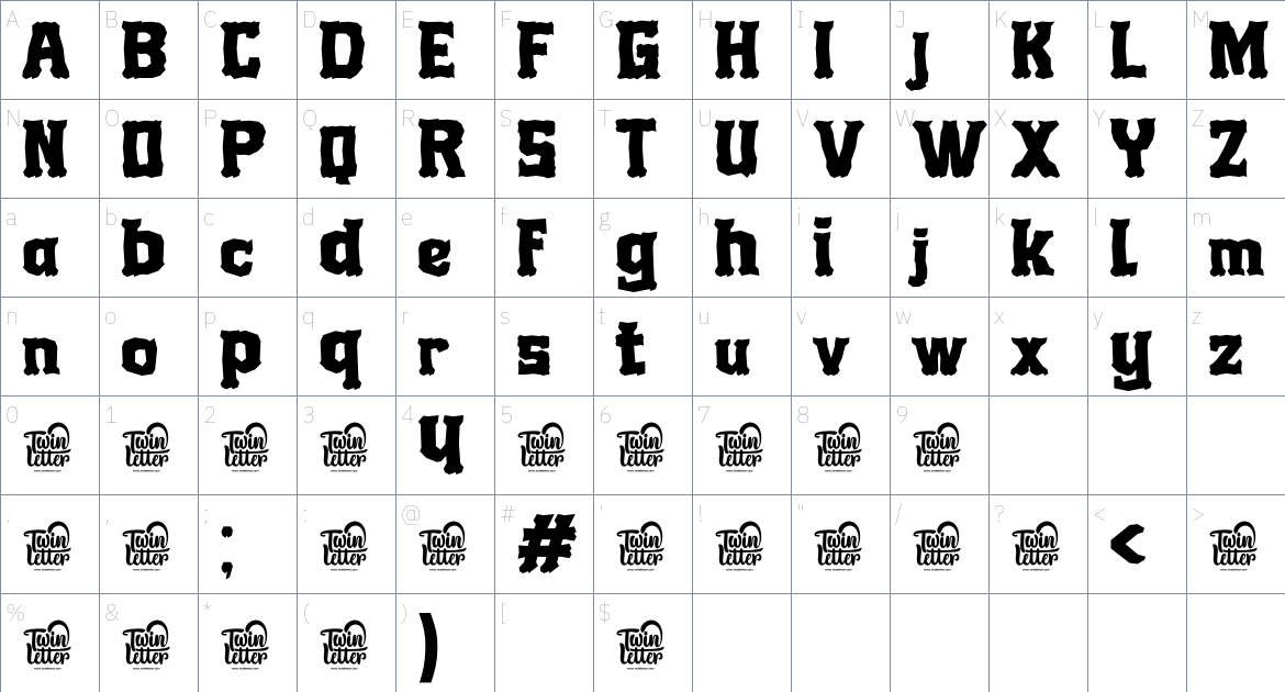 Geskon font Character Map