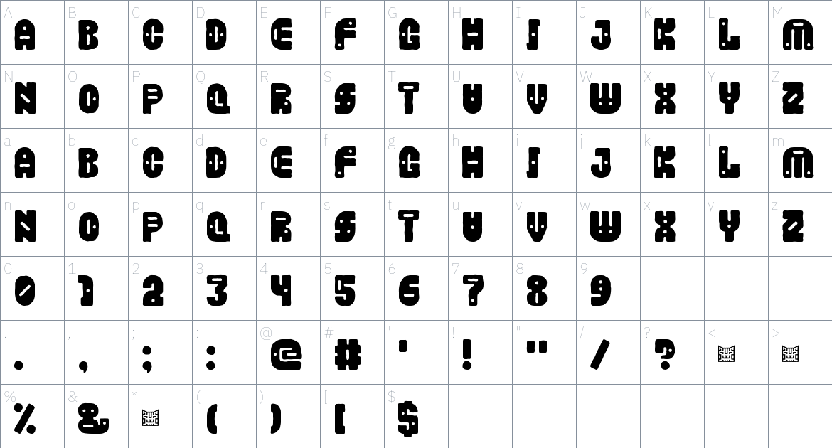 Mesy Guako Font font Character Map