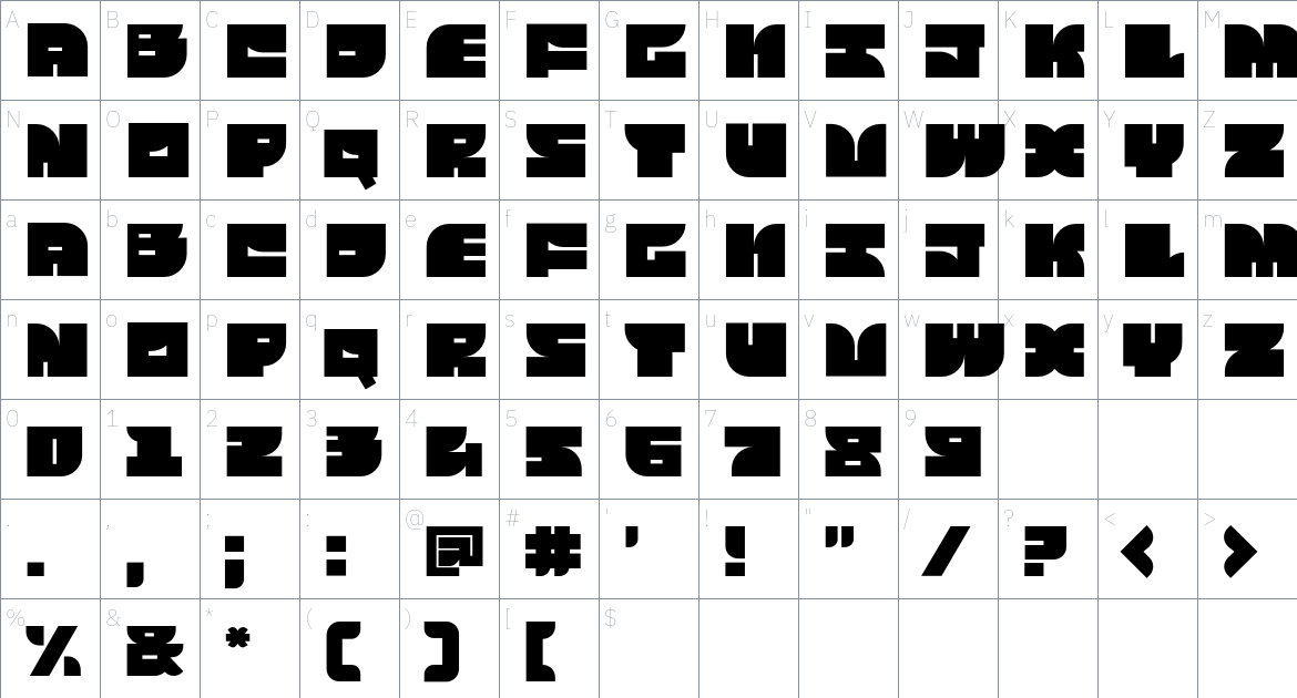 Qwacky Font font Character Map