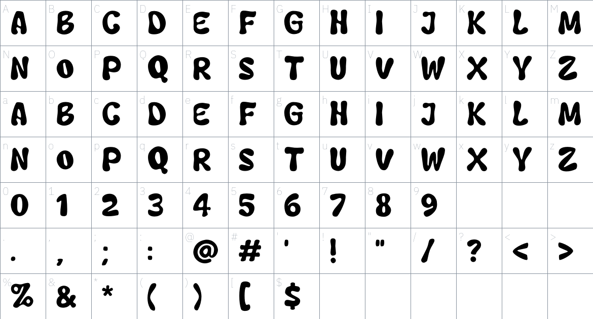 Qweny Check font Character Map