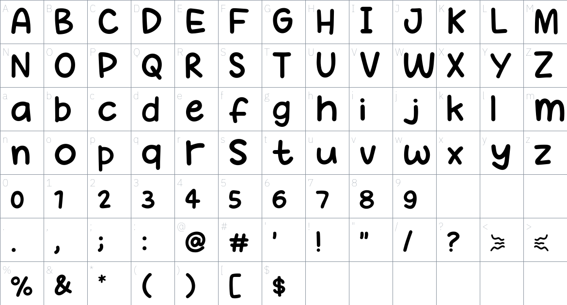 Bau Asem Font font Character Map