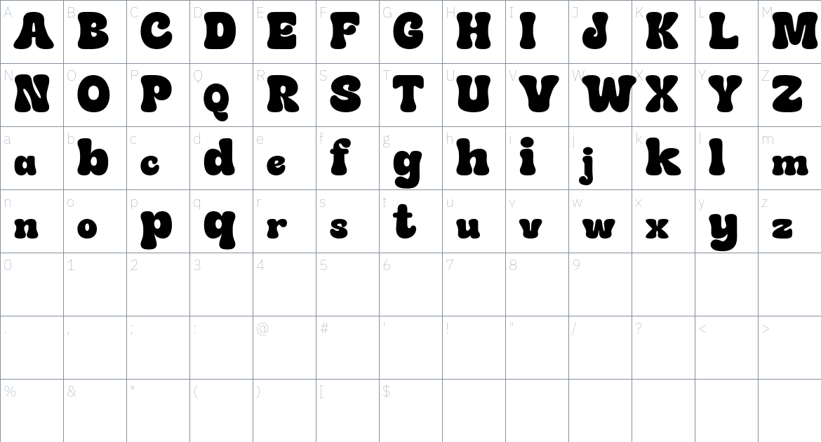 Early Quake Font font Character Map