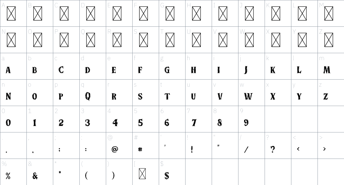 Blade Desire Font font Character Map