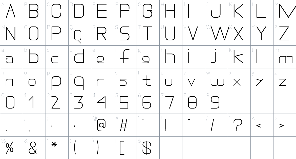 Drexs Font font Character Map