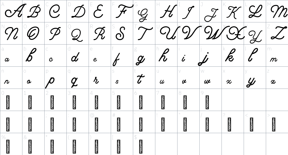 Florista Font font Character Map