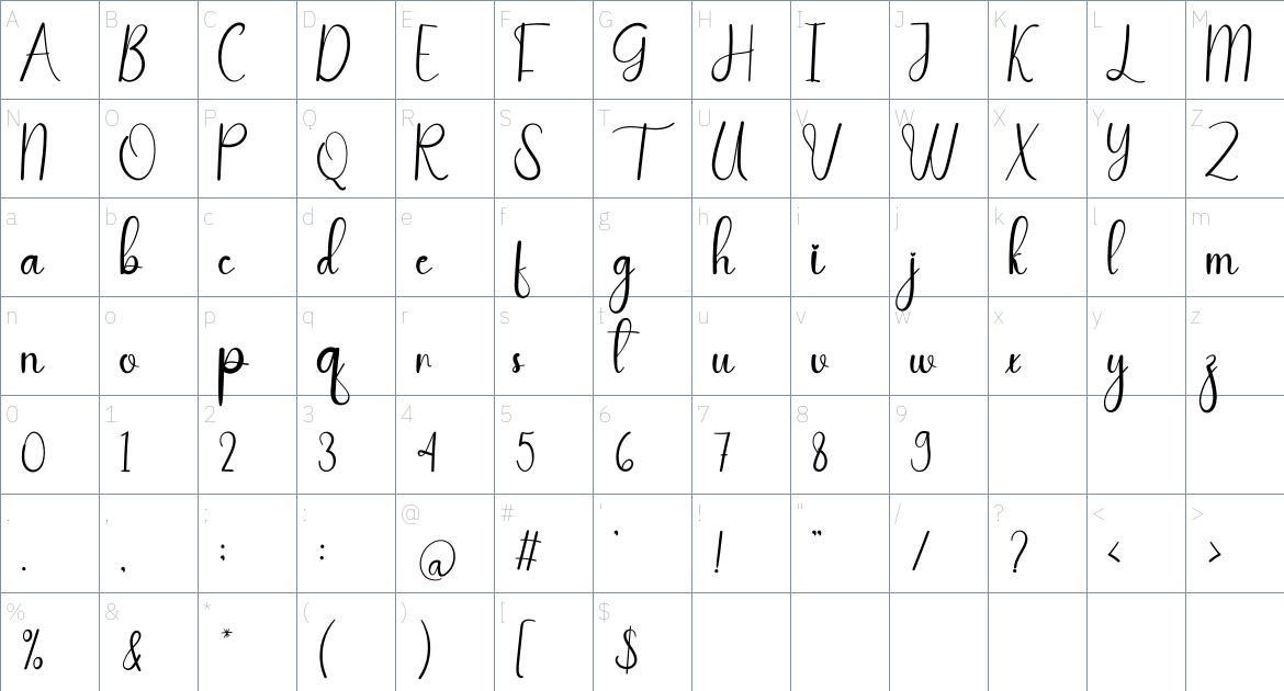 Gockey Game font Character Map