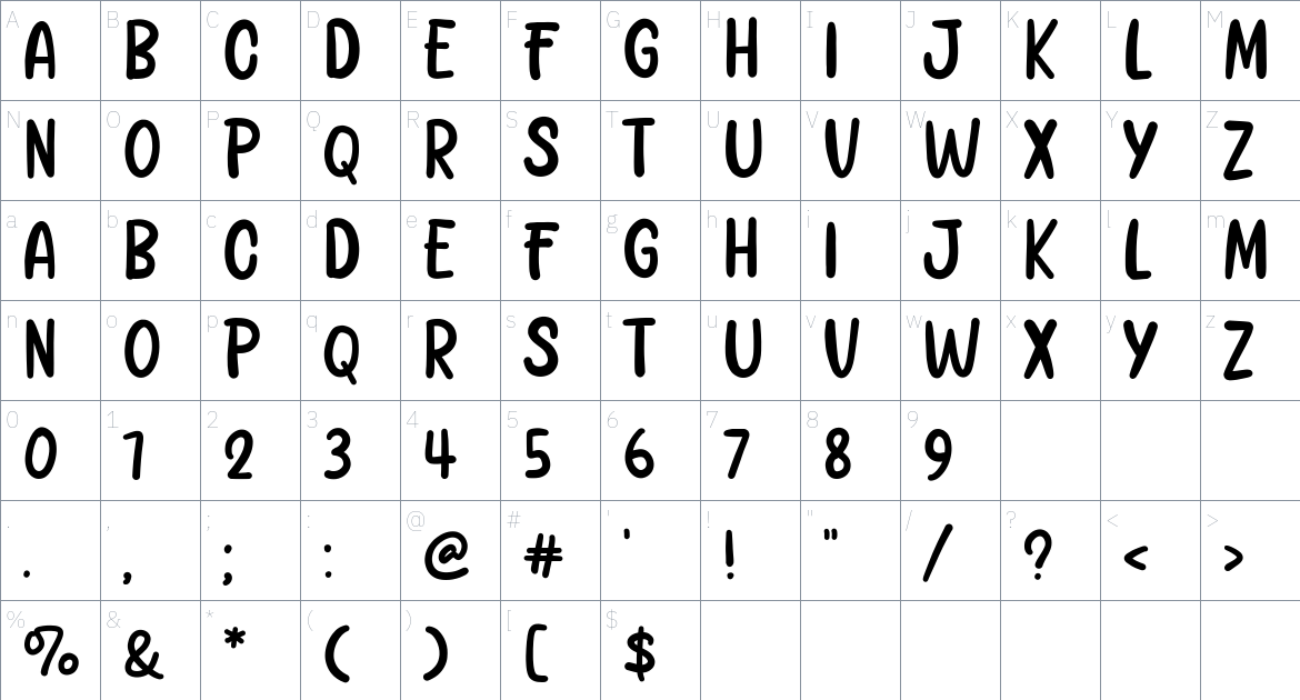 Whoduck Font font Character Map