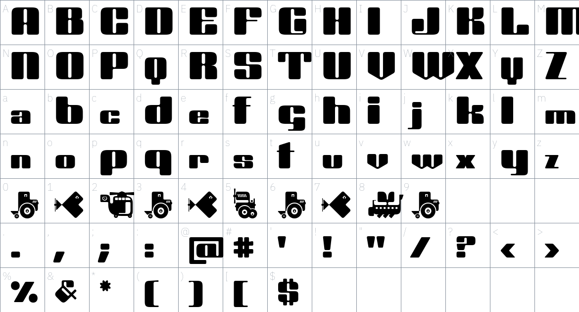 Odisean One font Character Map