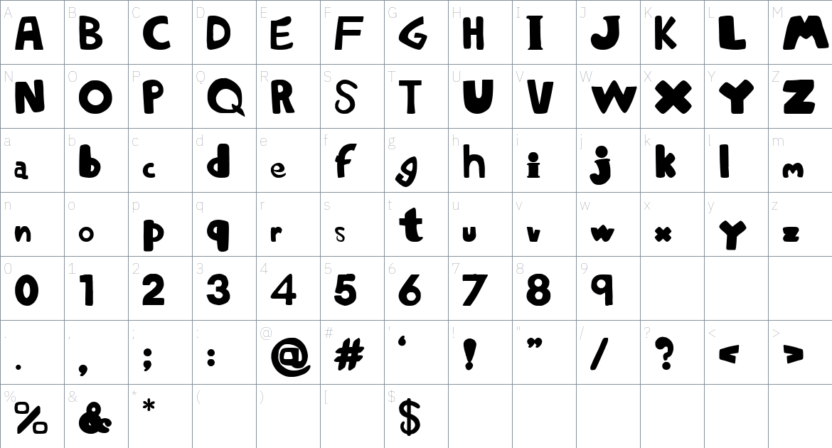 msjoe 08 font Character Map