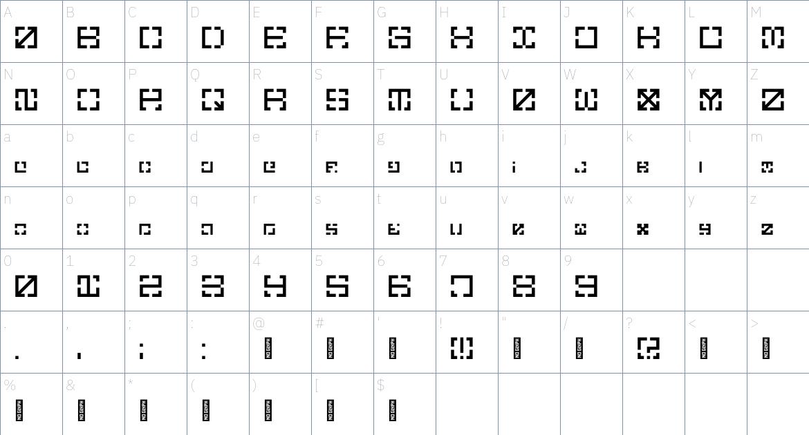 Amari Font 35/100 font Character Map