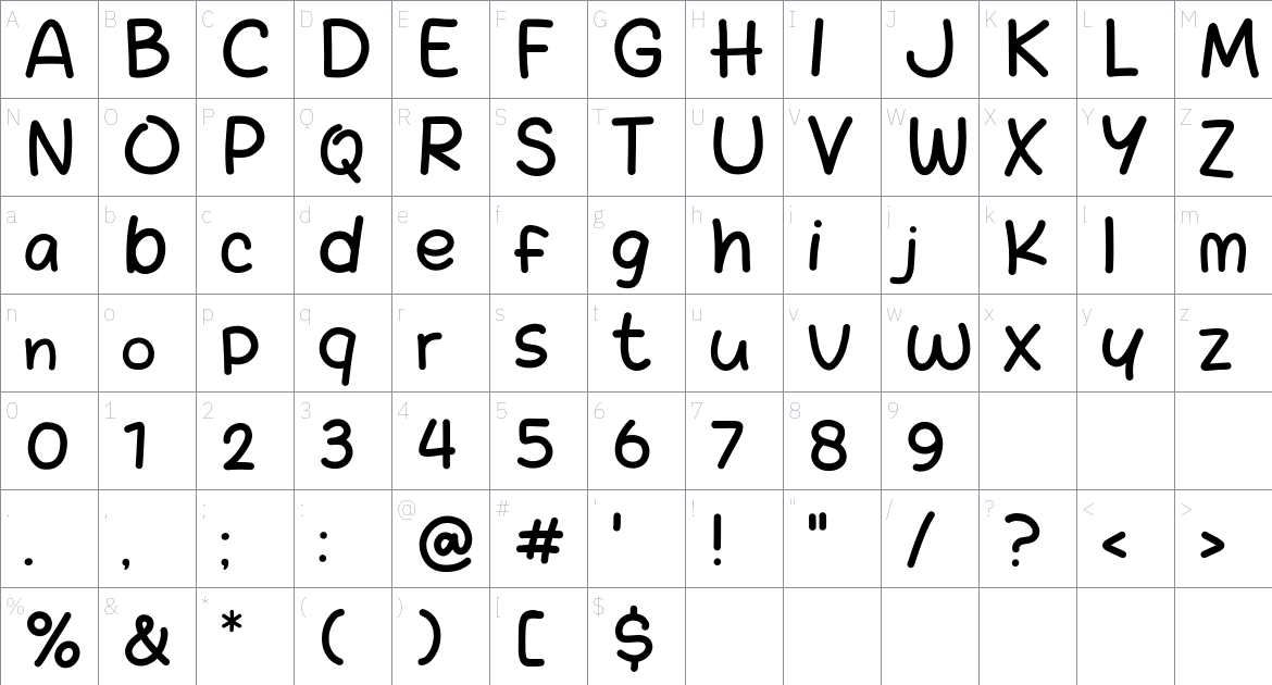 Okesip Font font Character Map