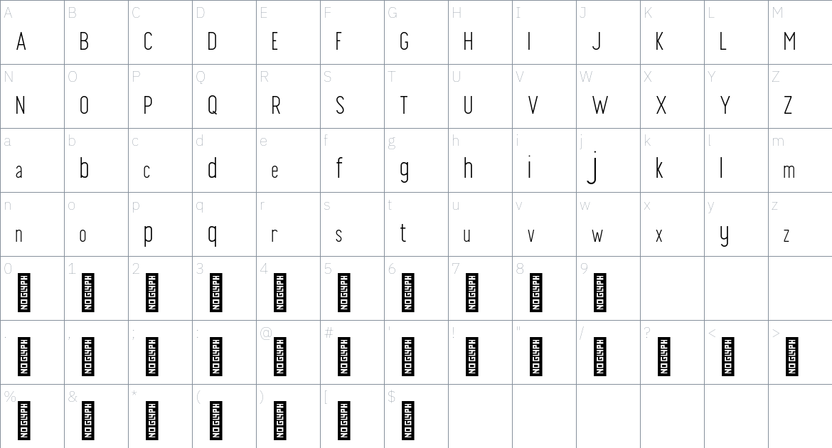 Finland font Character Map