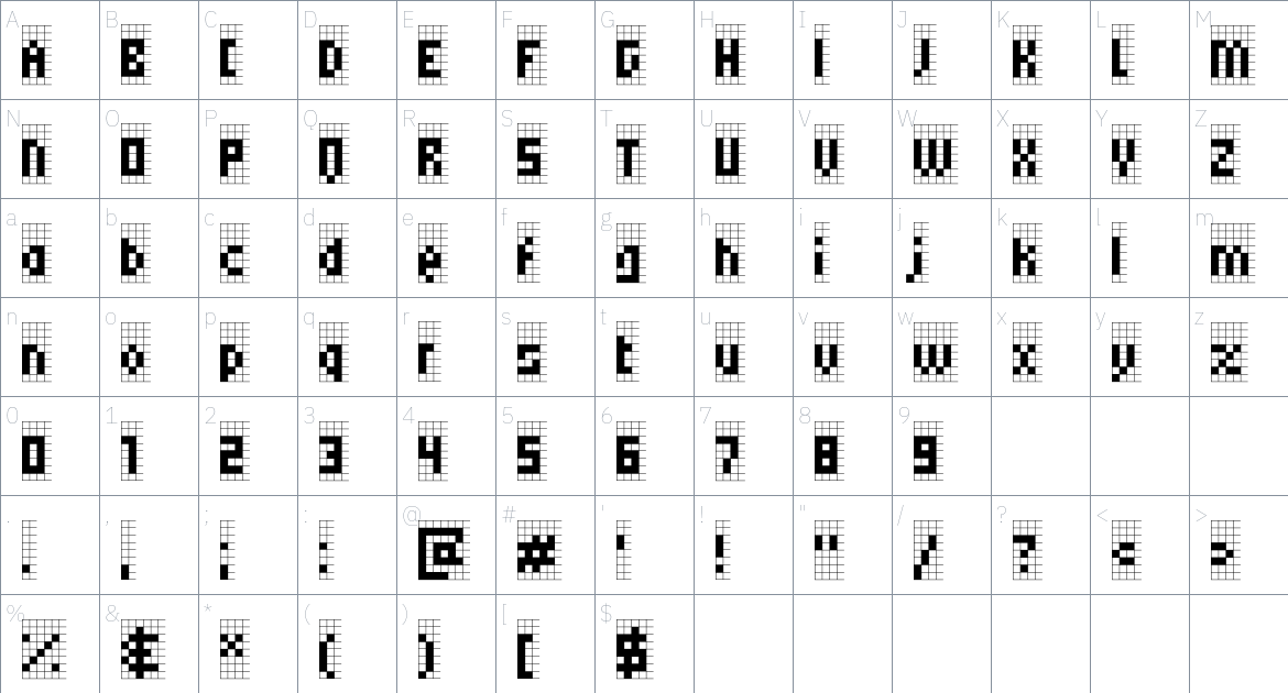 Micro Font font Character Map