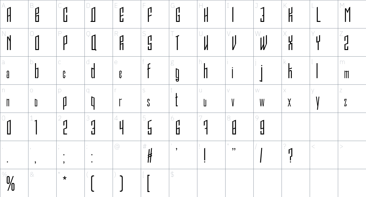 Flash Font font Character Map