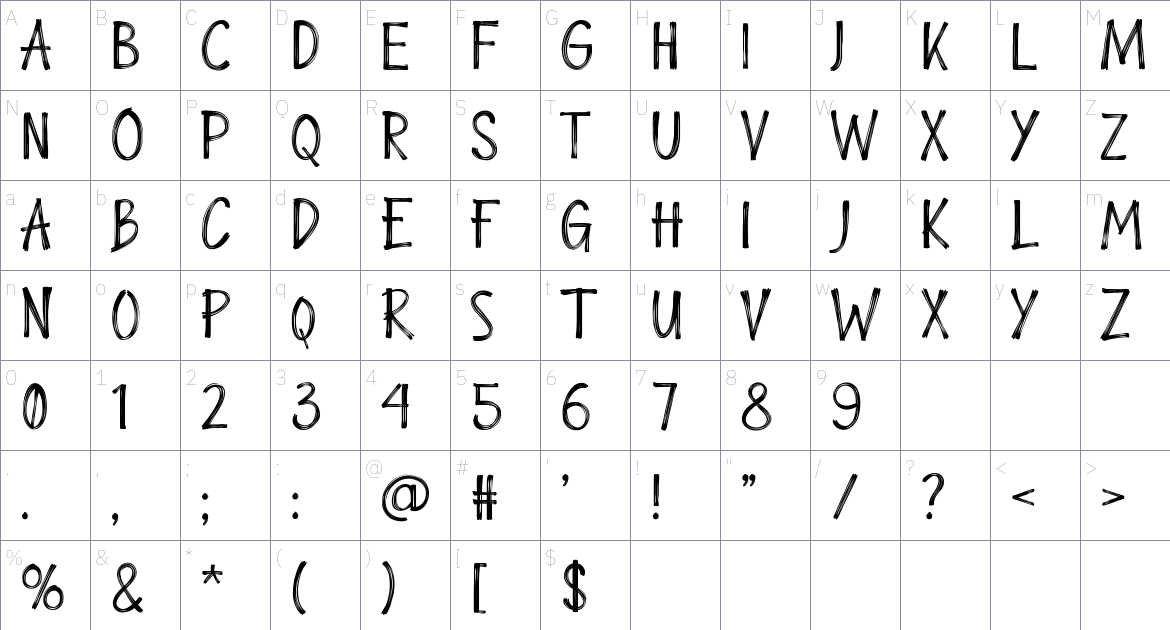 Climate Change font Character Map