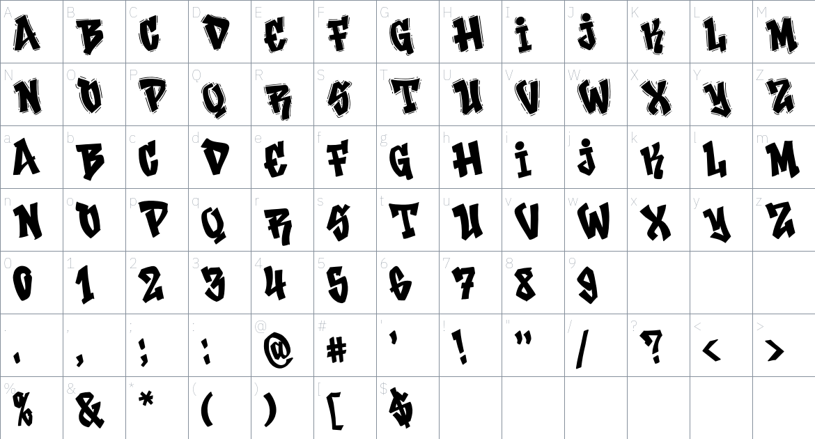 Reign Beats font Character Map