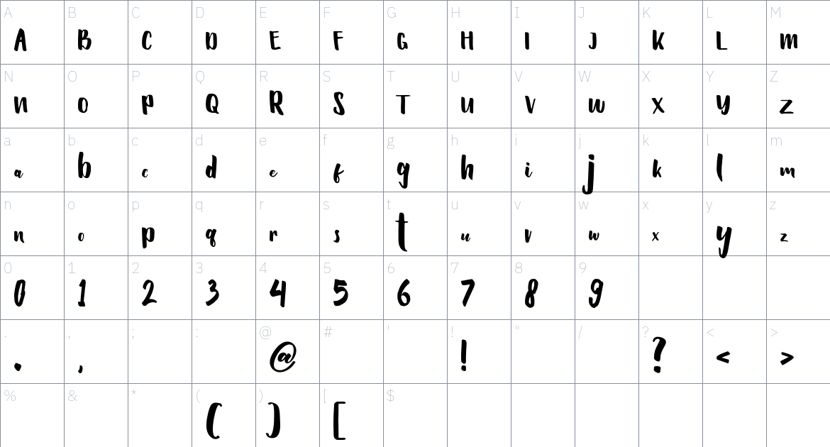 Hellowen Font font Character Map