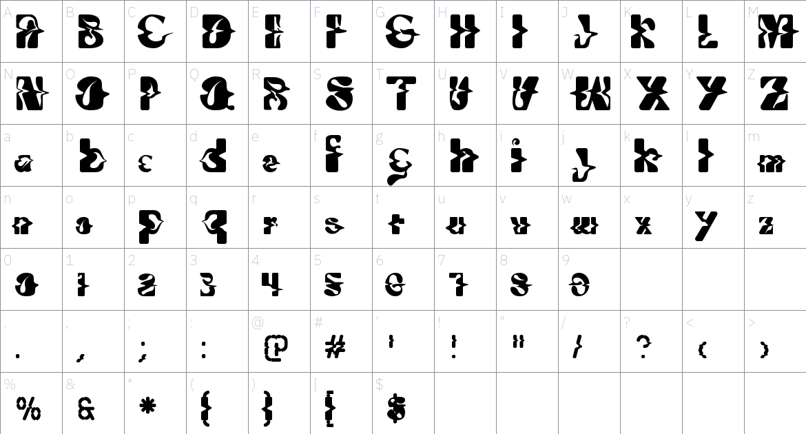 You Dense Glass Font font Character Map