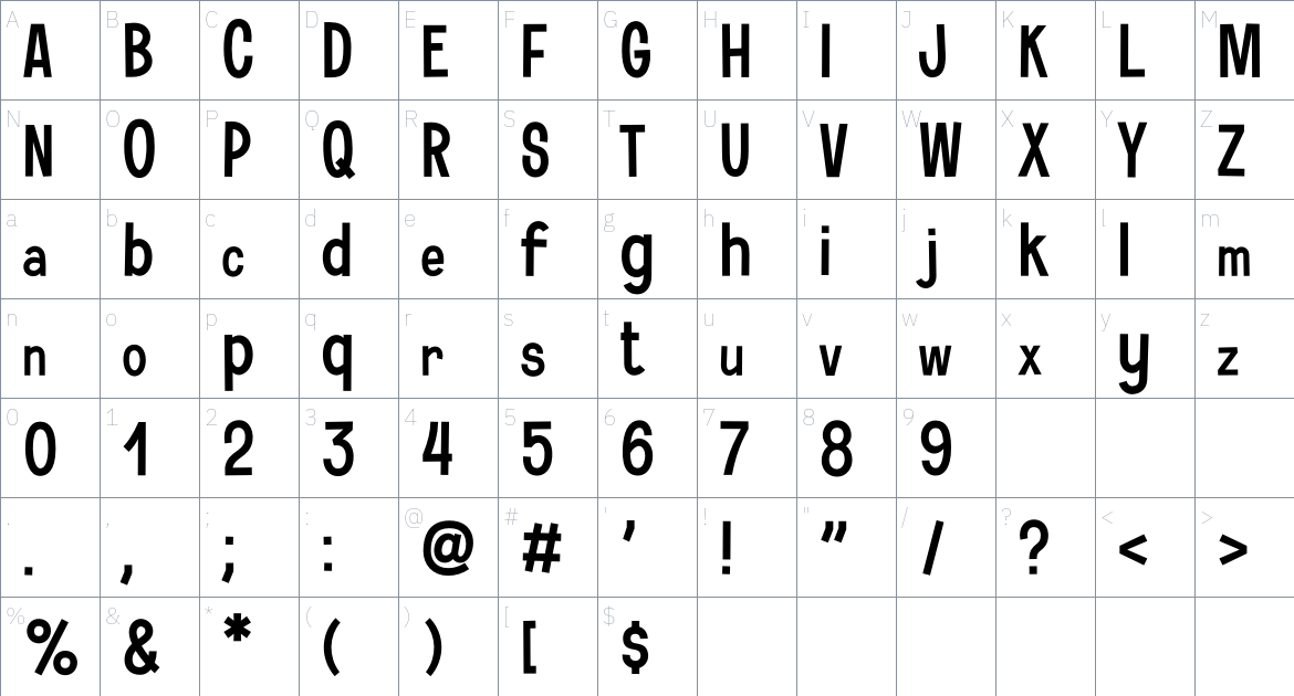 The Weekend Font font Character Map