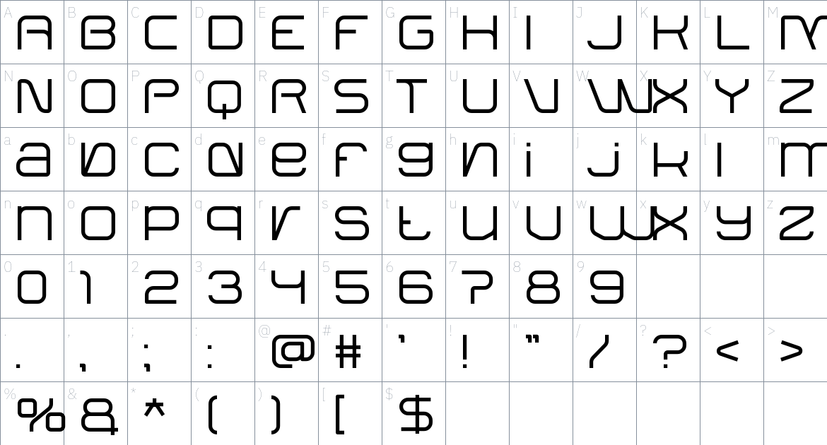 Merediuz font Character Map