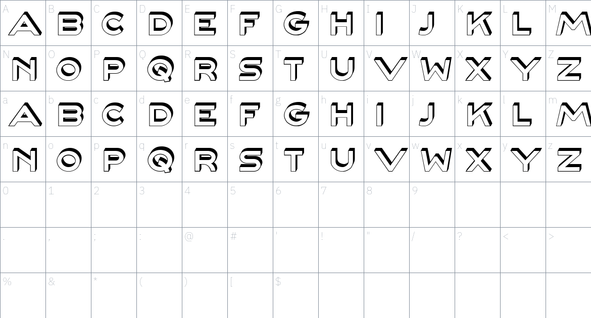 Kapal font Character Map