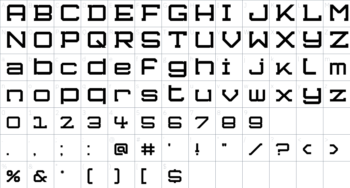 Realest™ Extended Font font Character Map