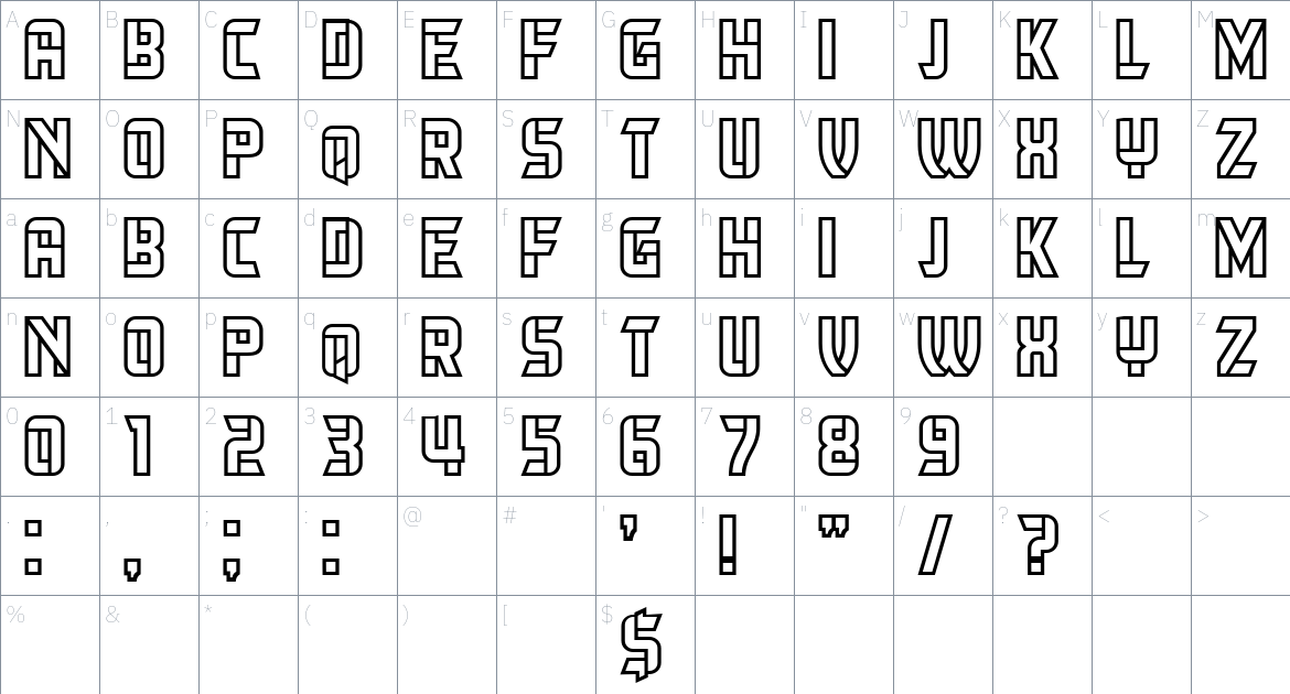 Herum Albern font Character Map