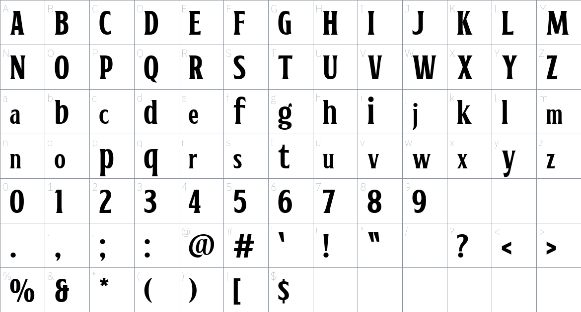 Lemands Font font Character Map