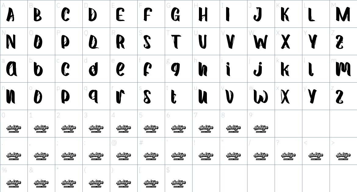 Crab Trap font Character Map