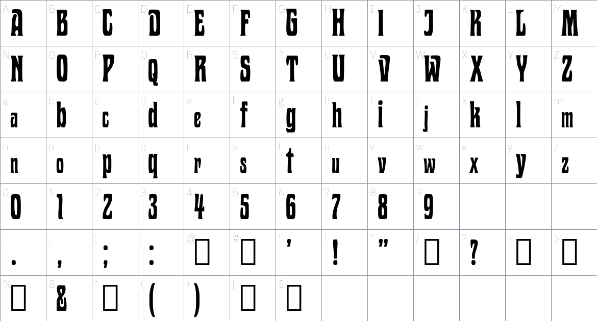 DisSenso Font font Character Map